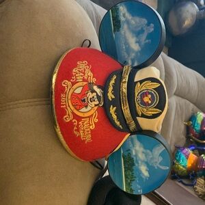 Disney Captain Mickey Red Hat with Blue and Gold Accents